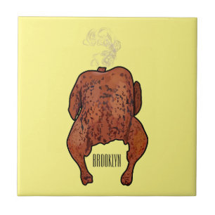 Ilustração de desenho animado de frango assado