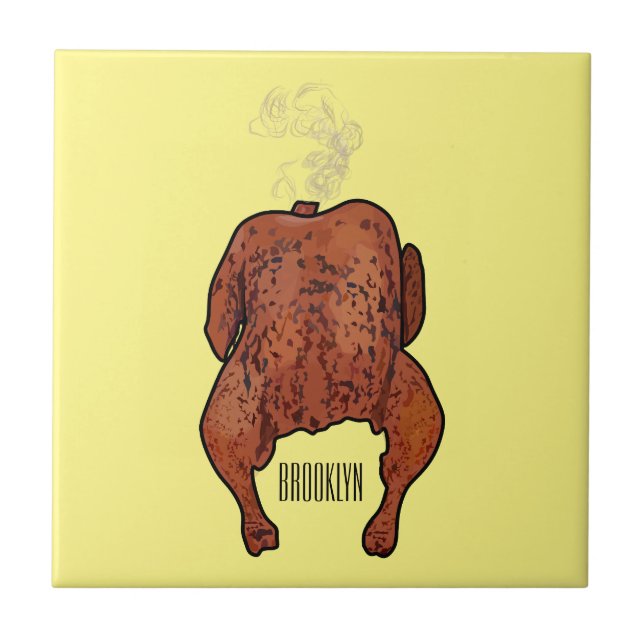 Ilustração de desenho animado de frango assado (Frente)