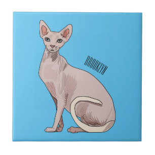 Ilustração de desenho animado de gato esphynx