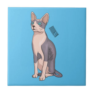 Ilustração de desenho animado de gato esphynx