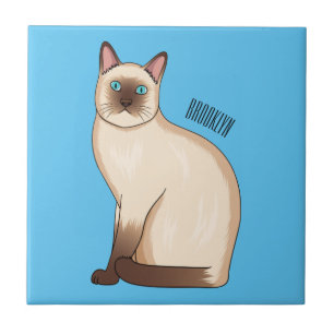 Ilustração de desenho animado de gato siamês