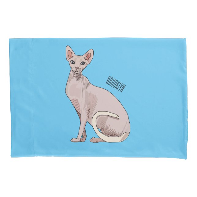 ilustração de desenho animado de gato Sphynx  (Frente)