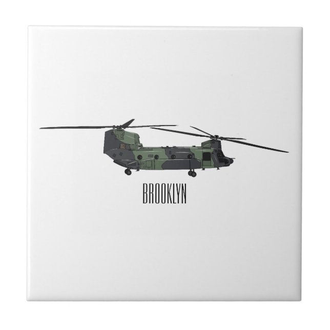 Ilustração de desenho animado de helicóptero do ex (Frente)