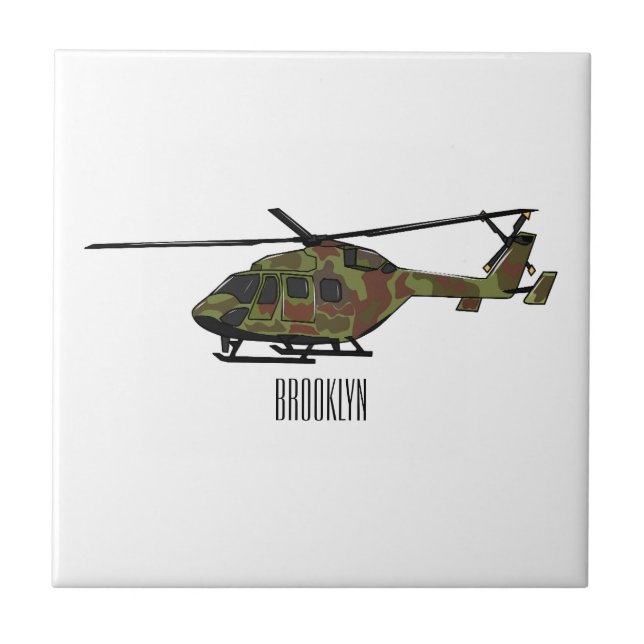 Ilustração de desenho animado de helicóptero do ex (Frente)