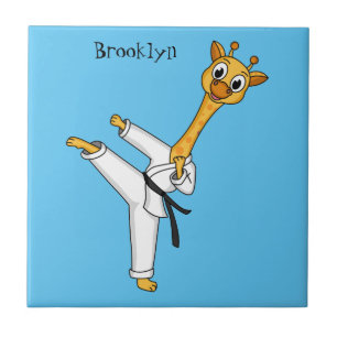 Ilustração de desenho animado de Kung Fu girafa