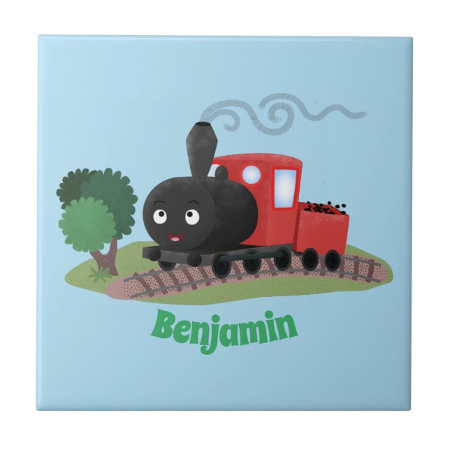 Ilustração de desenho animado de locomotiva de com (Frente)