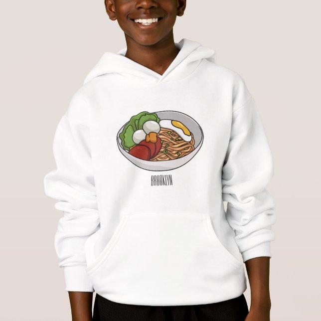 Ilustração de desenho animado de macarrão (Frente)