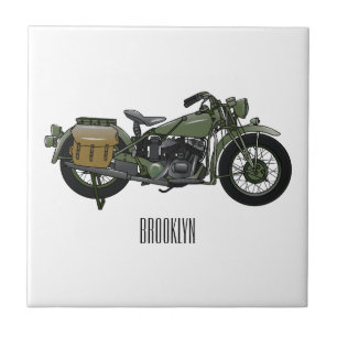 Ilustração de desenho animado de motocicleta milit