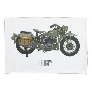 Ilustração de desenho animado de motocicleta milit
