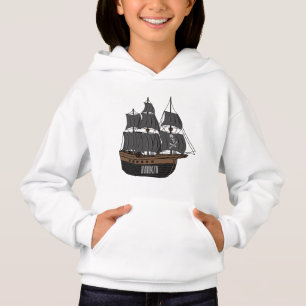 Ilustração de desenho animado de navio pirata