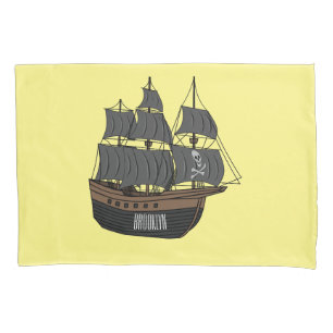 Ilustração de desenho animado de navio pirata