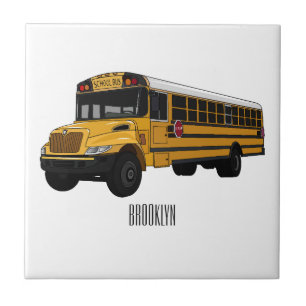 Ilustração de desenho animado de ônibus escolar