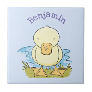 Ilustração de desenho animado de patinho amarelo f