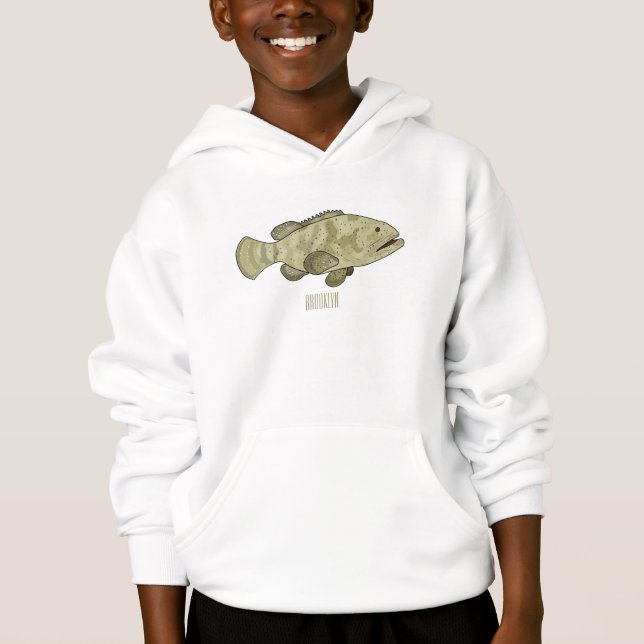 Ilustração de desenho animado de peixe-grua (Frente)