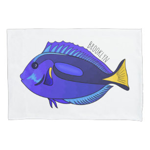 Ilustração de desenho animado de peixe marrom azul