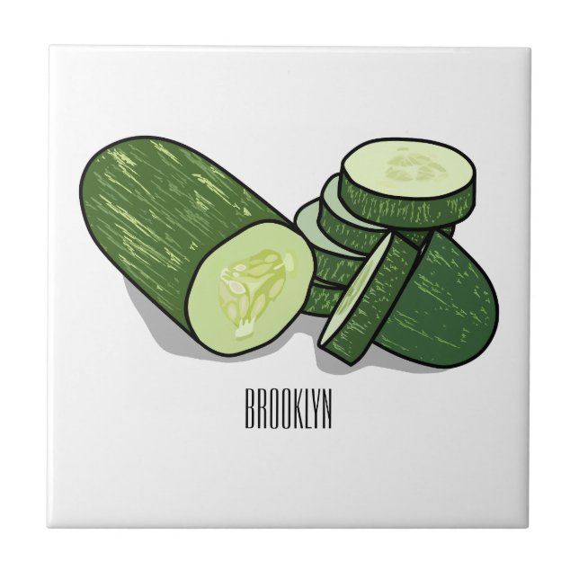 Ilustração de desenho animado de pepino (Frente)