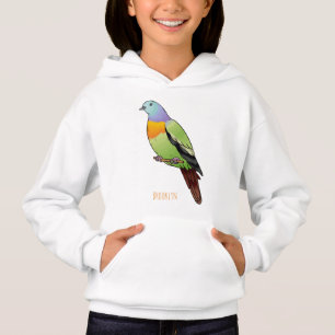 Ilustração de desenho animado de pombo verde de pe