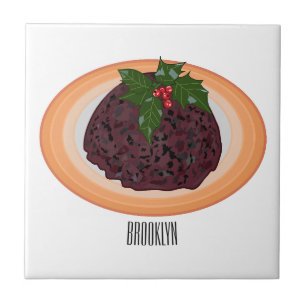 Ilustração de desenho animado de pudim de Natal