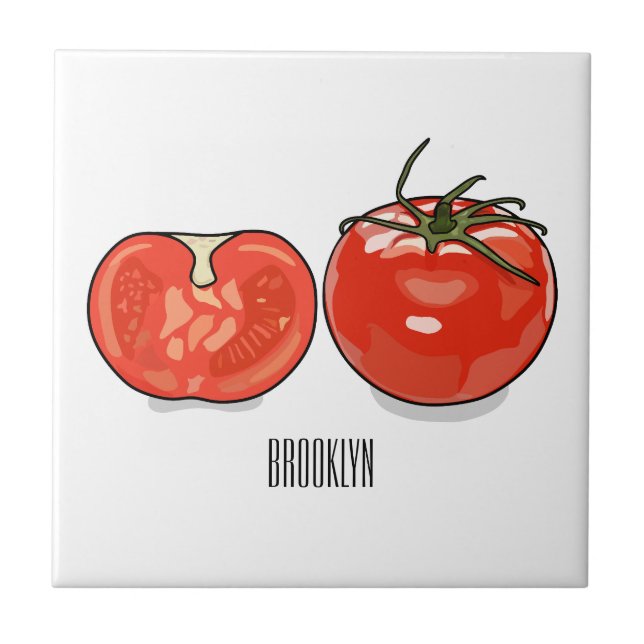 Ilustração de desenho animado de tomate (Frente)