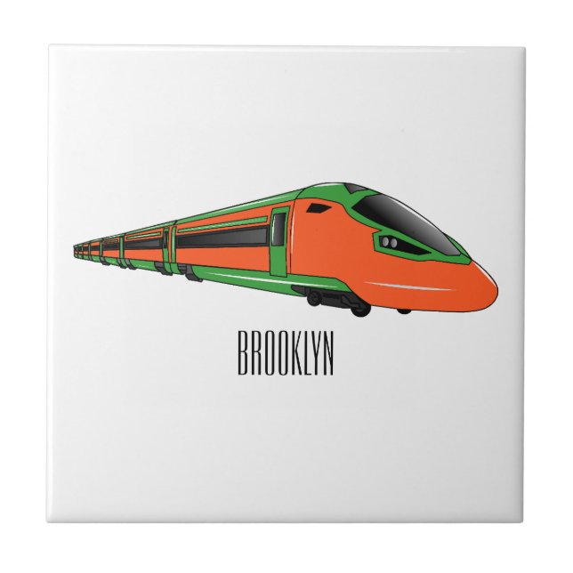 Ilustração de desenho animado de trem bala (Frente)