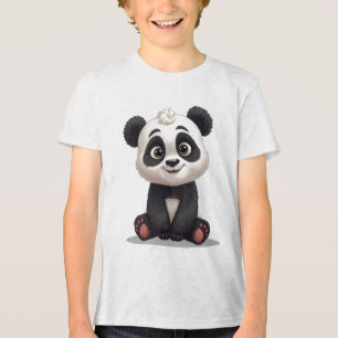 Ilustração de Desenho Animado de Urso Panda Sentad