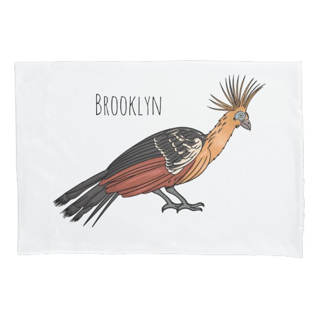 Ilustração de desenho animado do pássaro Hoatzin  (Frente)