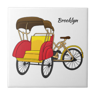 Ilustração de desenho animado do rickshaw Pedicab