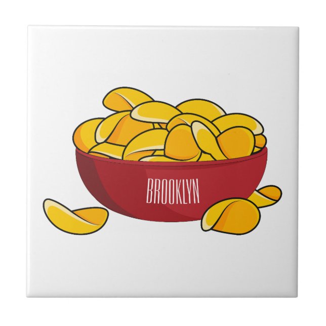 Ilustração de desenho animado em chip de batata (Frente)