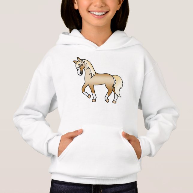 Ilustração de desenho animado fofo de cavalo trota (Frente)