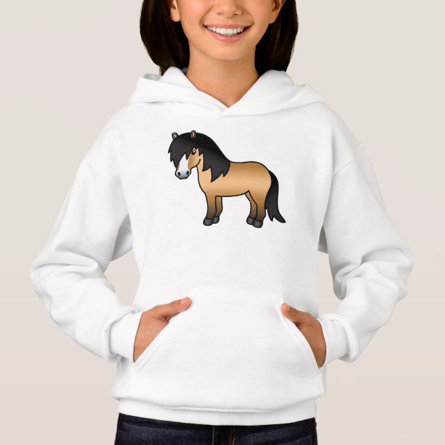 Ilustração de desenho animado fofo de pônei Shetla (Frente)