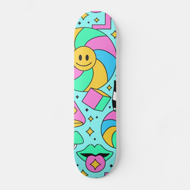 Ilustração de Desenho Animado Fofo Skate (Frente)
