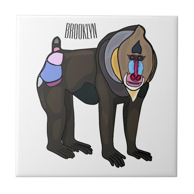 Ilustração de desenho animado Mandrill (Frente)