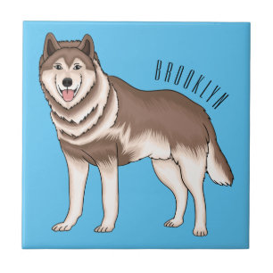 Ilustração de desenho animado siberiano husky