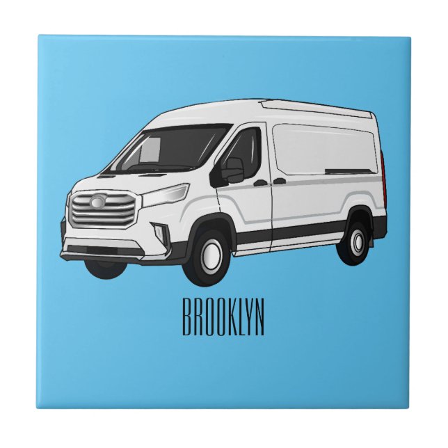 Ilustração de desenho de carrinha de entrega (Frente)