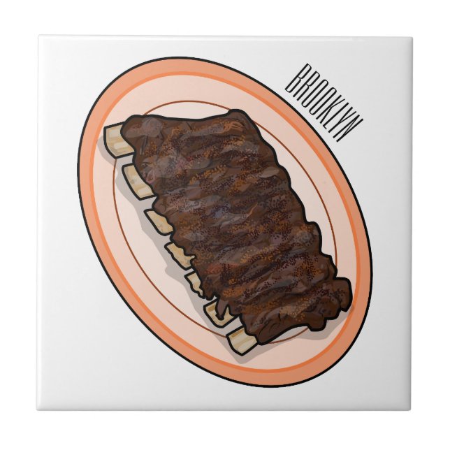 Ilustração de desenho de costelas curtas (Frente)