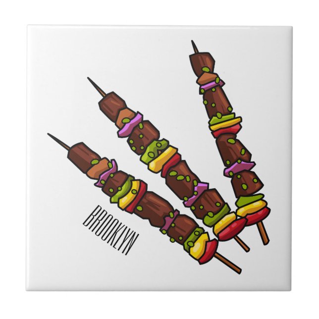 Ilustração de desenho do Kebab ou kabob (Frente)