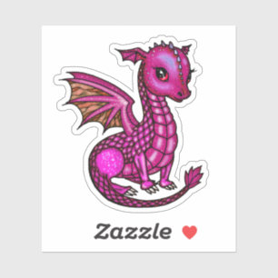 Ilustração de Dragão Bebê Adesivo de Dragões Color