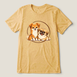 Ilustração de Duo de Cachorro Pomchi e Pequinês Fo