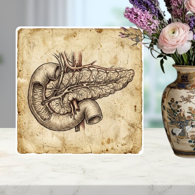 Ilustração de Esboço de Anatomia do Pâncreas Vinta (Criador carregado)