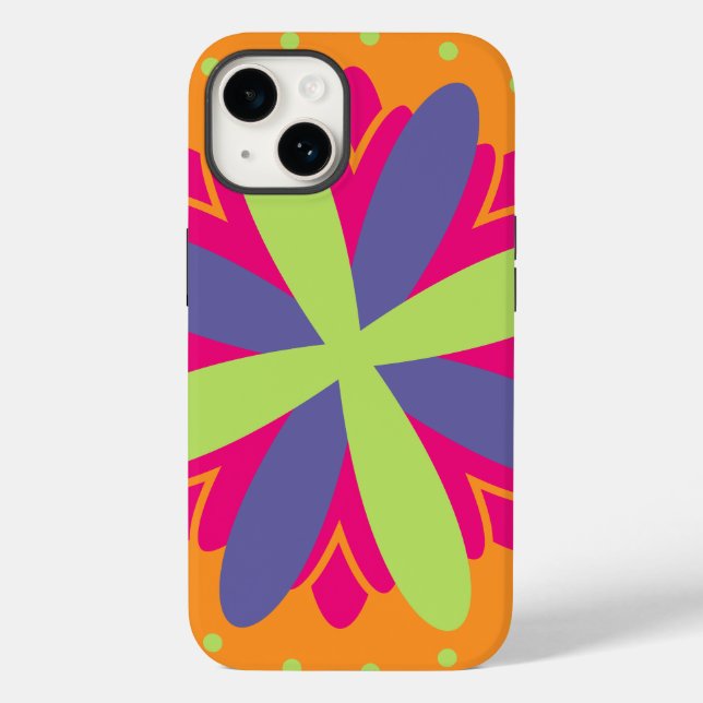 Ilustração de formas florais laranja (Verso)