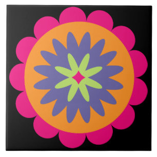 ilustração de formas florais laranja e rosa