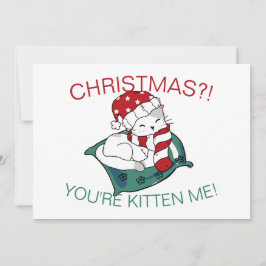 Ilustração de Foto de Gatinho de Natal Fofo Cartão