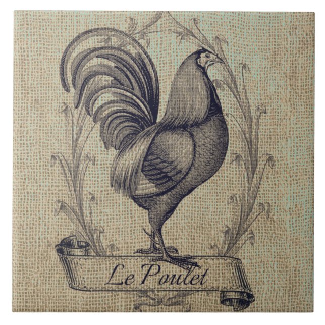 Ilustração de frango francês Vintage (Frente)