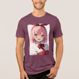 Ilustração de Garota de Anime Fofo com Cabelo Rosa