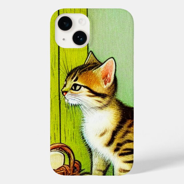 Ilustração de Gato de Tabby de Vintage (Verso)