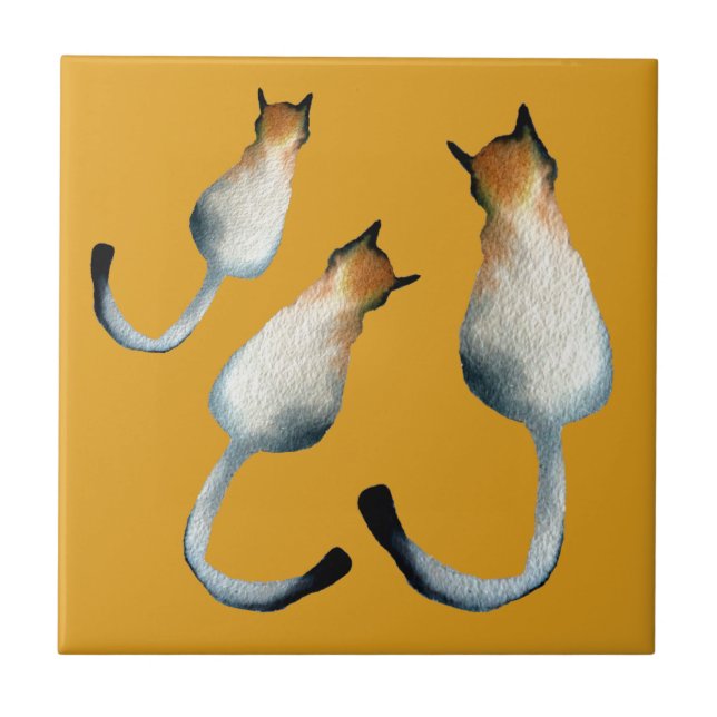 Ilustração de gato preto e marrom da Tabby (Frente)