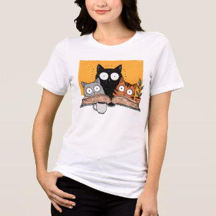 Ilustração de gatos engraçados lendo