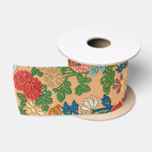 Ilustração de Leque Floral Japonês Vintage