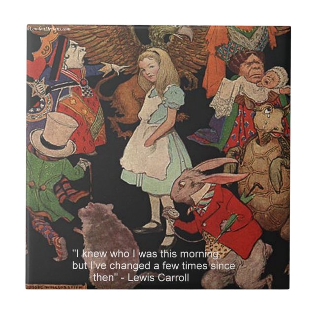 Ilustração de Lewis Carroll e Citação de Mudança d (Frente)