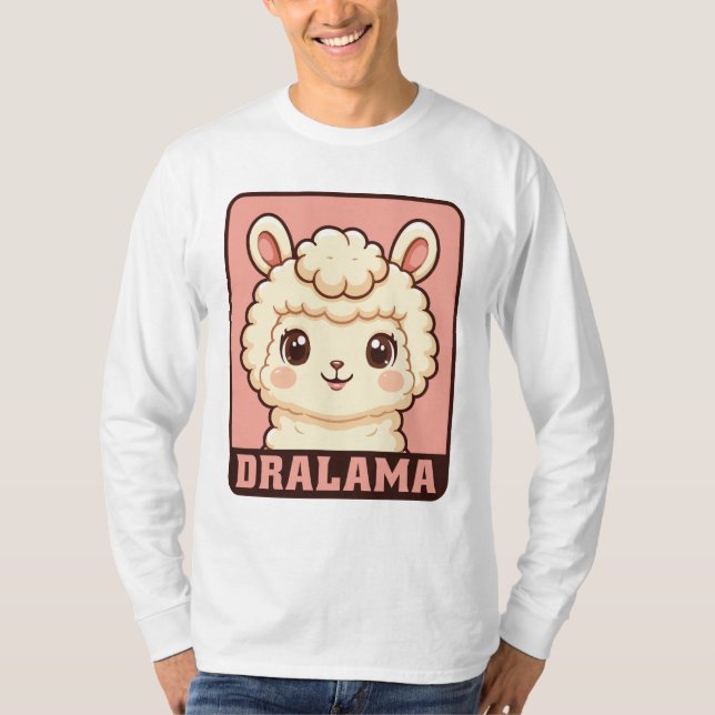 Ilustração de lhama fofa em camiseta (Frente)